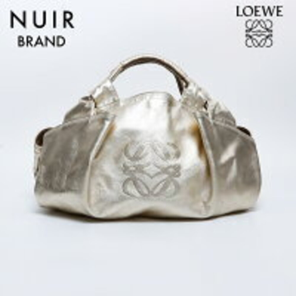 LOEWE Leather Anagram Nappa Handbag Gold
